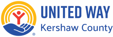 United Way Kershaw County logo with a hand, a person, and yellow circles resembling rays.